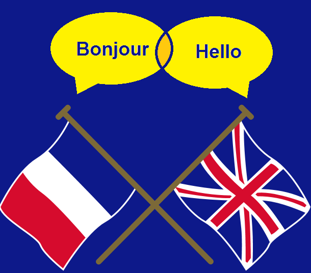 אנגלית וצרפתית השפות בכל היבשות